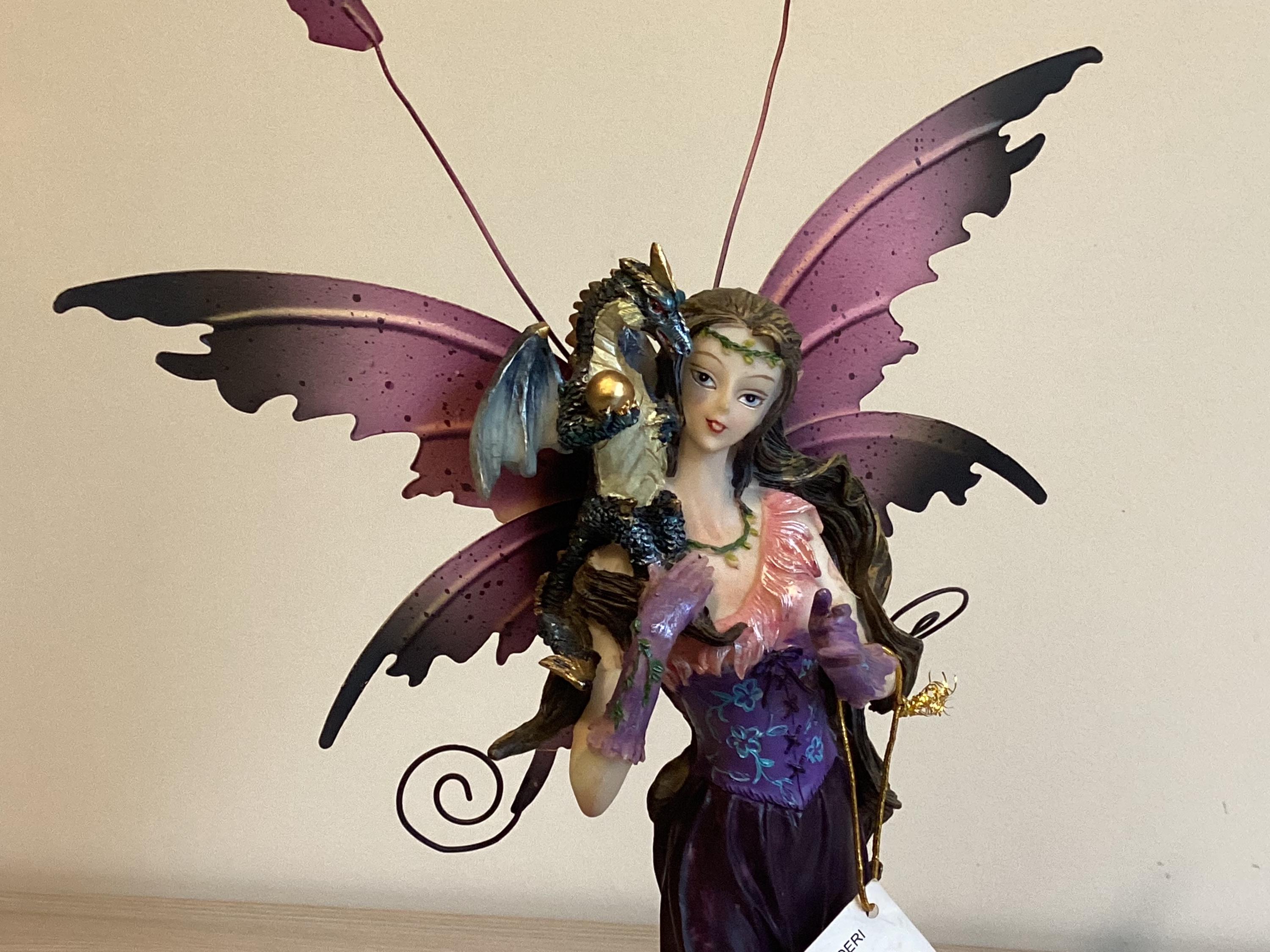 Fantasy Sculpture | Nemesis Design Dream Fairy, Vintage Polystone with Metal Wings — photo 4 of 9