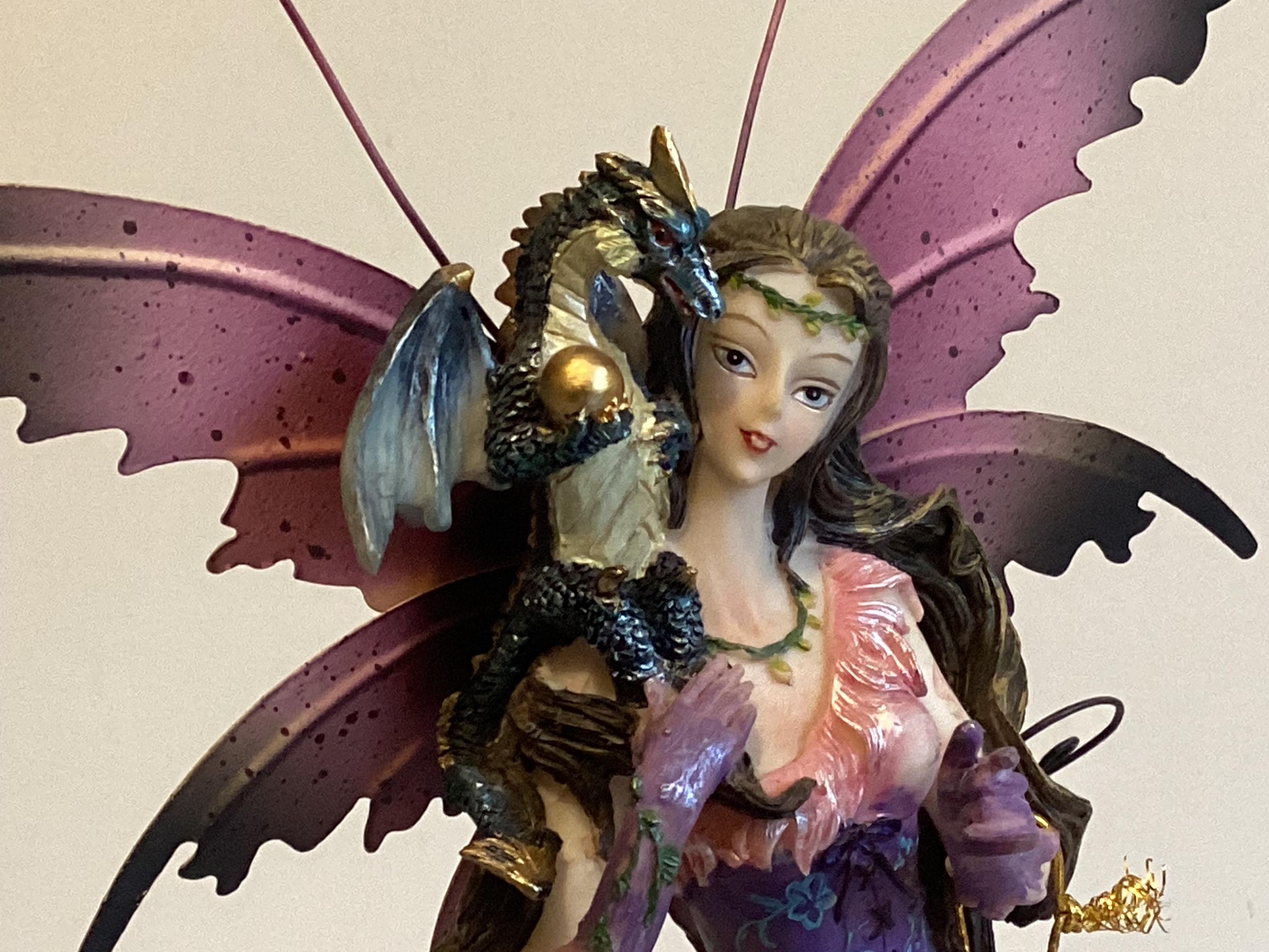 Fantasy Sculpture | Nemesis Design Dream Fairy, Vintage Polystone with Metal Wings — photo 6 of 9