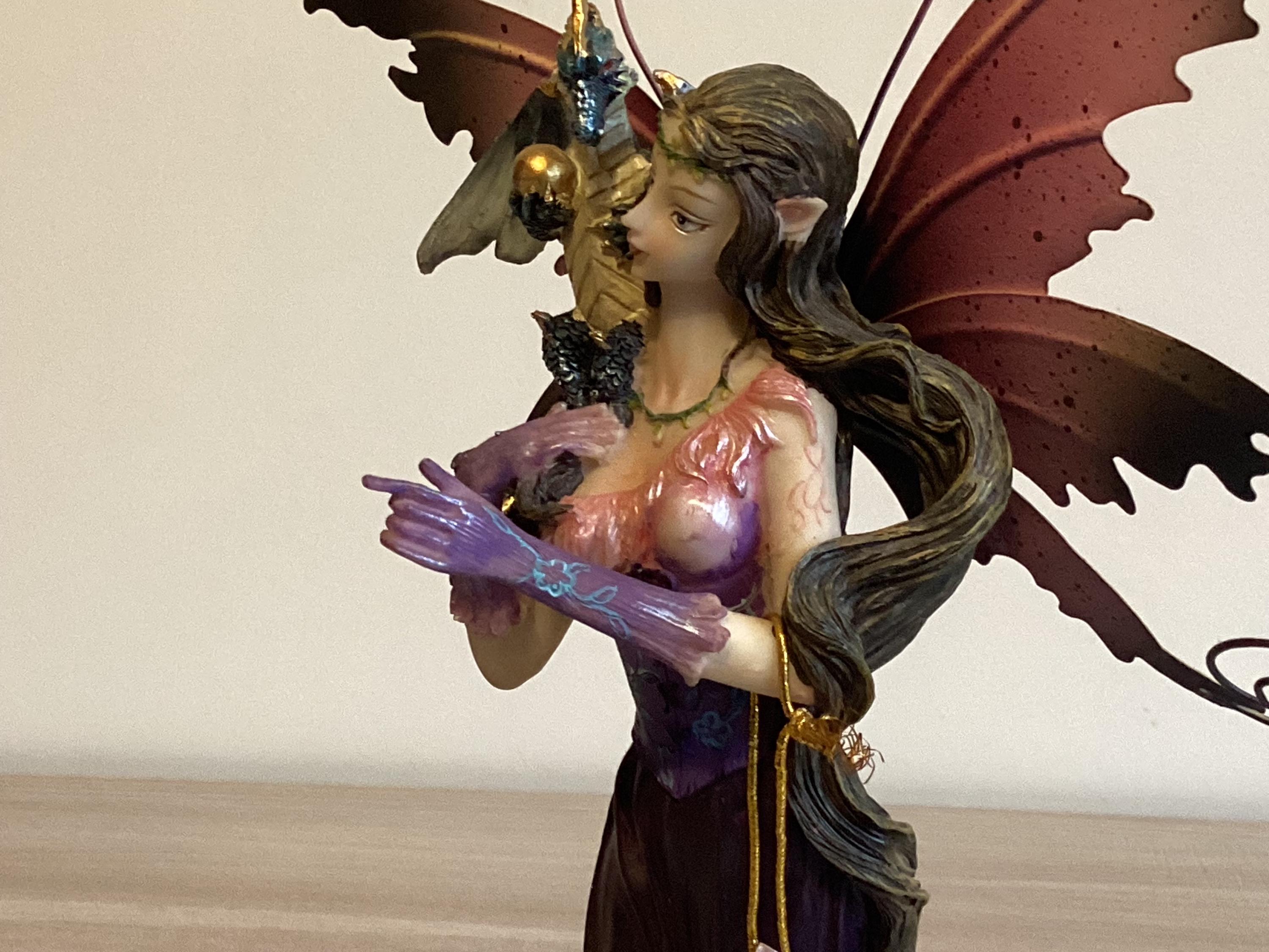 Fantasy Sculpture | Nemesis Design Dream Fairy, Vintage Polystone with Metal Wings — photo 8 of 9