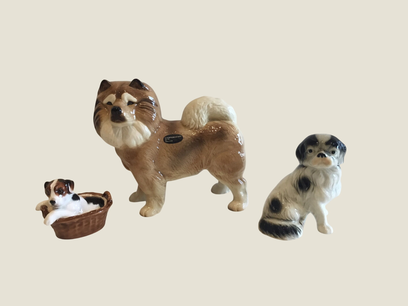 Vintage Dog Figurines | Royal Doulton Terrier, Coopercraft Chow Chow, Japanese Pekingese