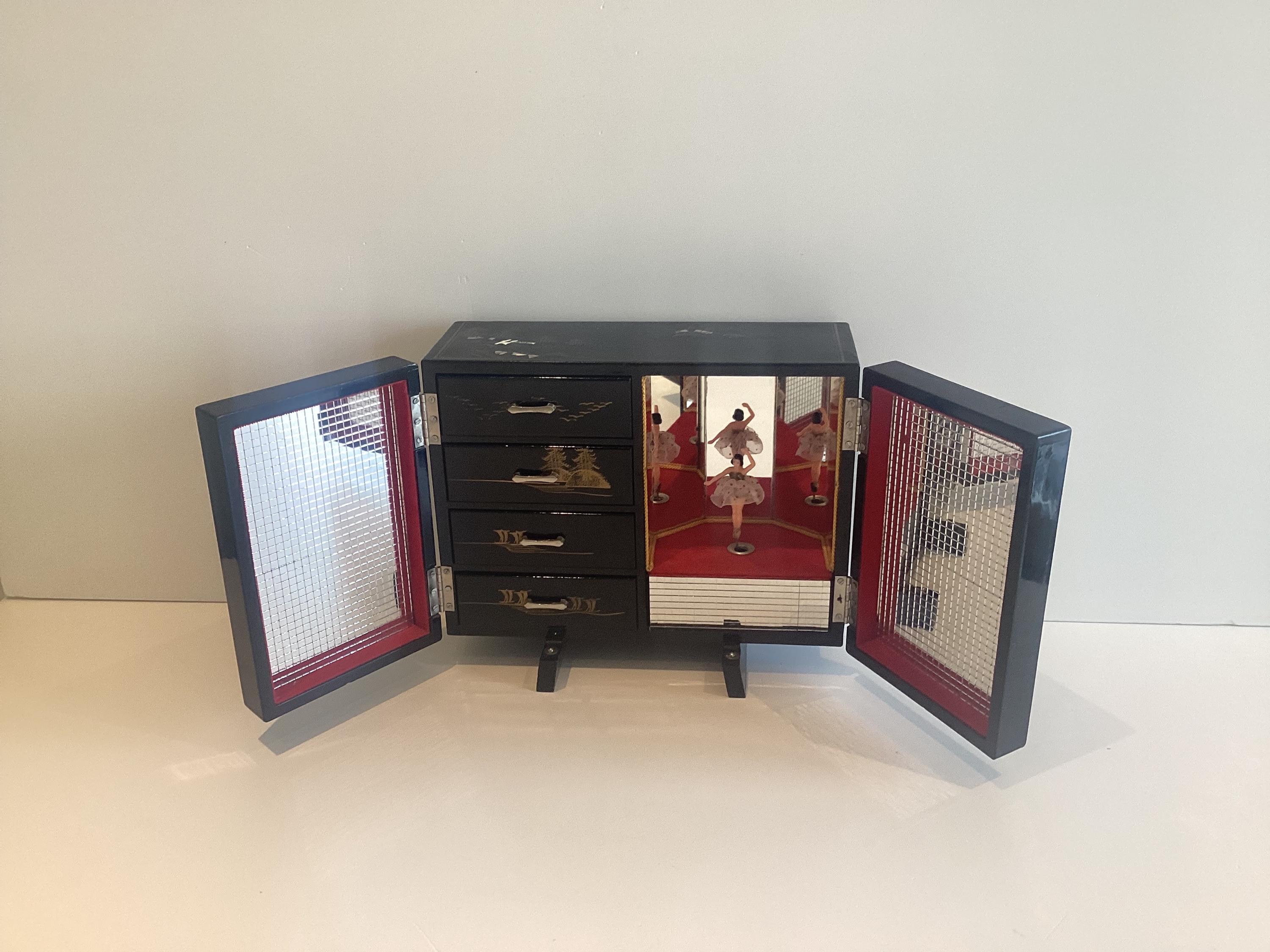 Vintage Music Box – Jewellery Cabinet with Ballerina (1960s) Japan — photo 2 of 10