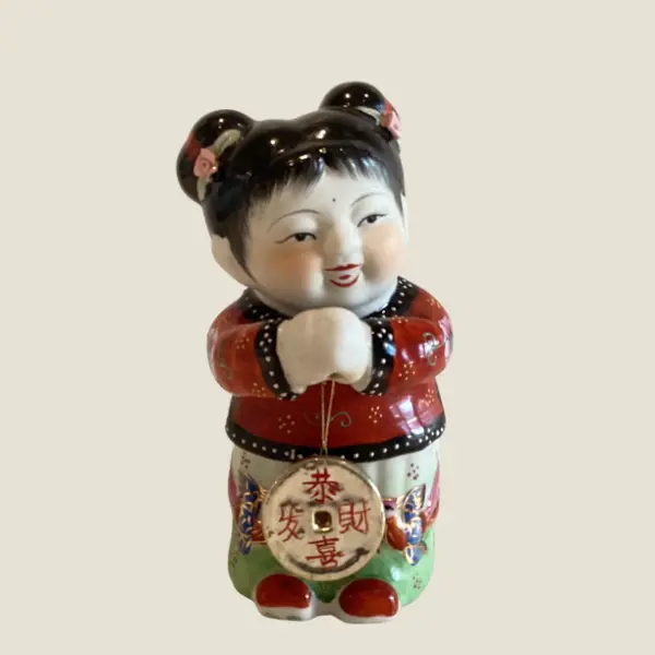 Porcelain Figurine (1950s) – Hand-Painted Collectible, Republic of China Vintage