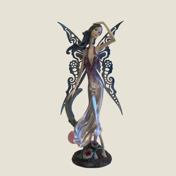 Fantasy Sculpture | Nemesis Design Fairy of The Air, Polystone with Metal Wings