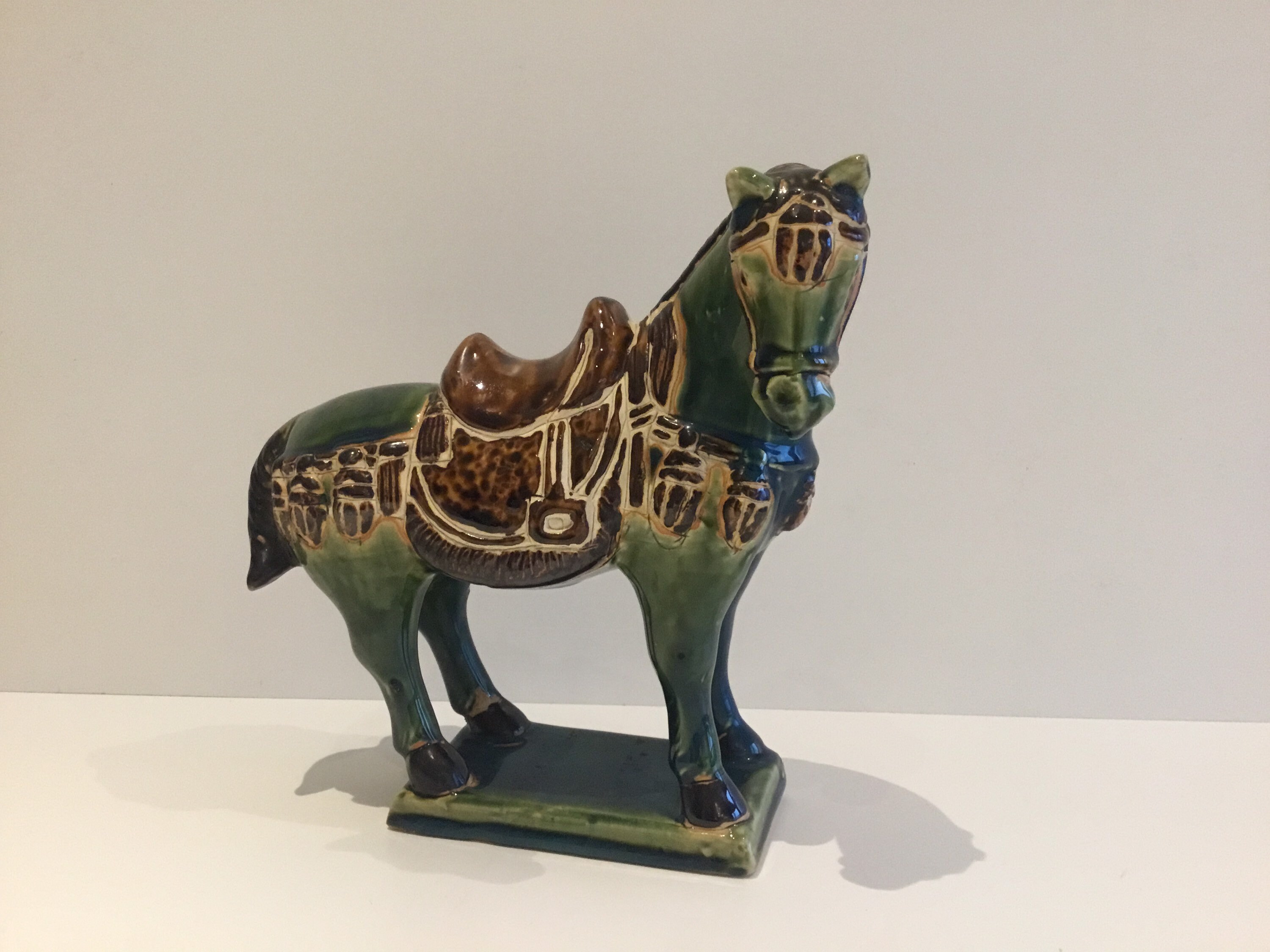 Vintage Porcelain Horse | 1950s Chinese Hand Painted Enamel, Rare Figurine — photo 2 of 8