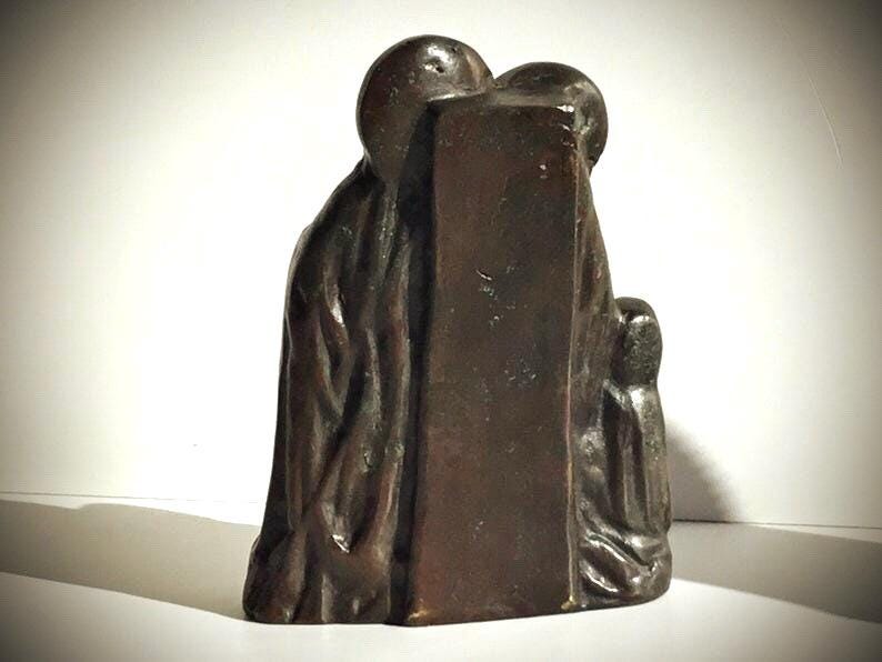 Antique Bronze Sculpture | 18th Century Dutch Religious Group, Madonna & Mourners — photo 4 of 10
