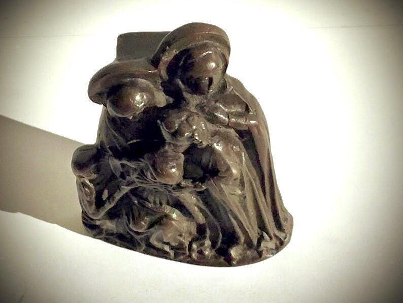 Antique Bronze Sculpture | 18th Century Dutch Religious Group, Madonna & Mourners — photo 7 of 10