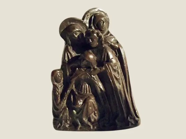 Antique Bronze Sculpture | 18th Century Dutch Religious Group, Madonna & Mourners