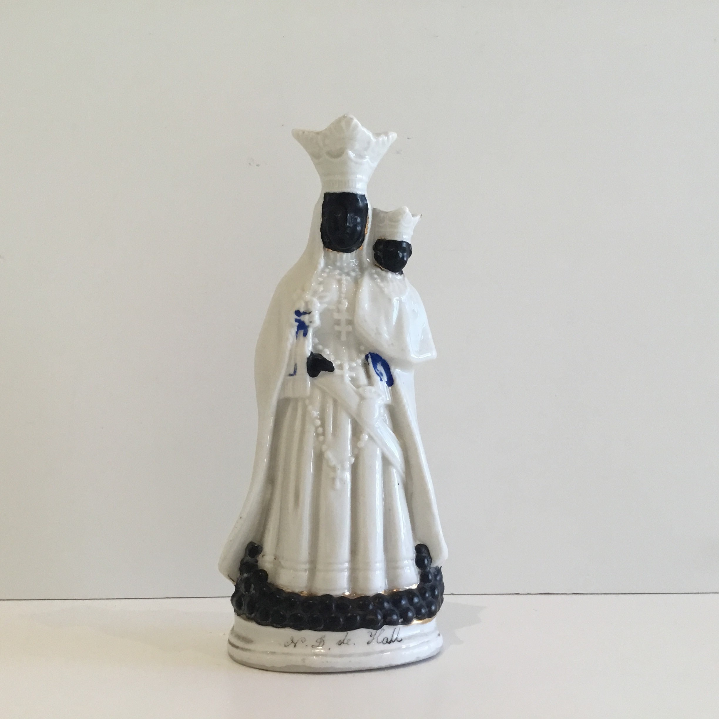 Antique Madonna Religious Statue (1800s) Notre Dame de Halle Porcelain Figurine — photo 2 of 11