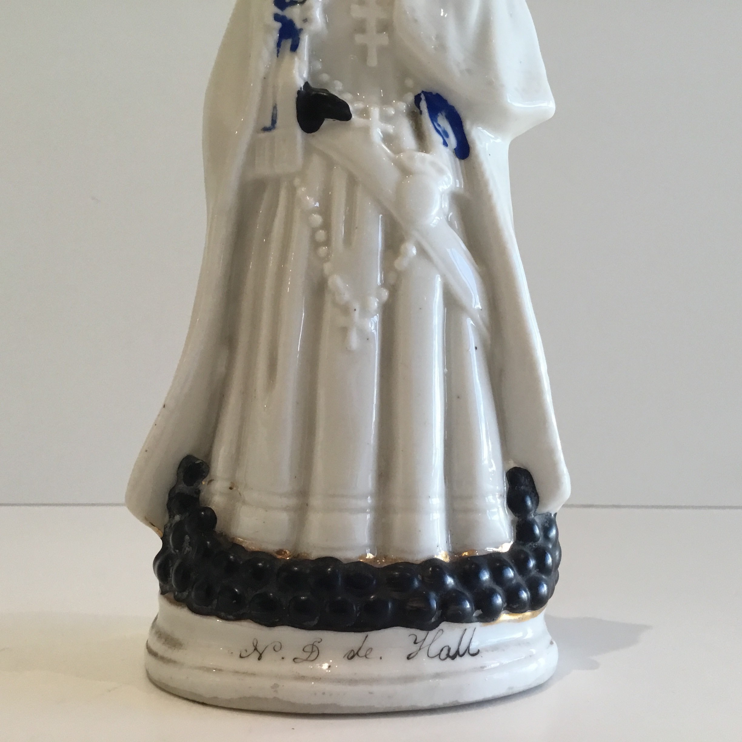 Antique Madonna Religious Statue (1800s) Notre Dame de Halle Porcelain Figurine — photo 8 of 11