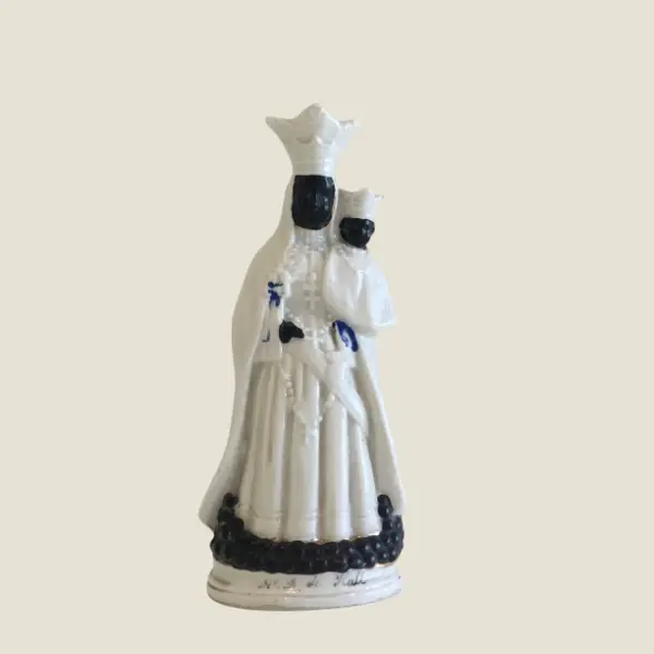 Antique Madonna Religious Statue (1800s) Notre Dame de Halle Porcelain Figurine
