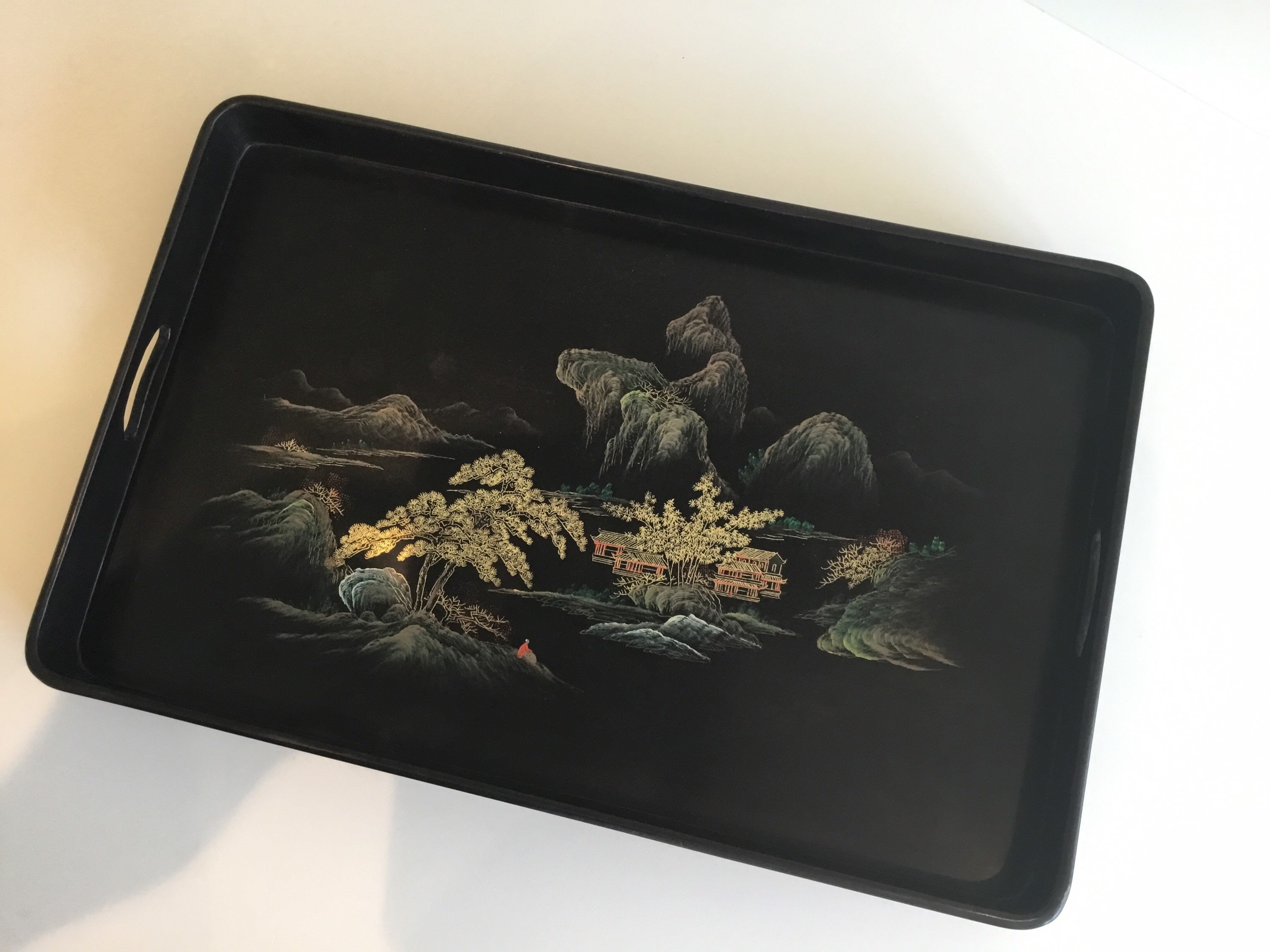 Vintage Vases Tray Set | 1940s Japanese Hand-Painted Home Decor — photo 5 of 11