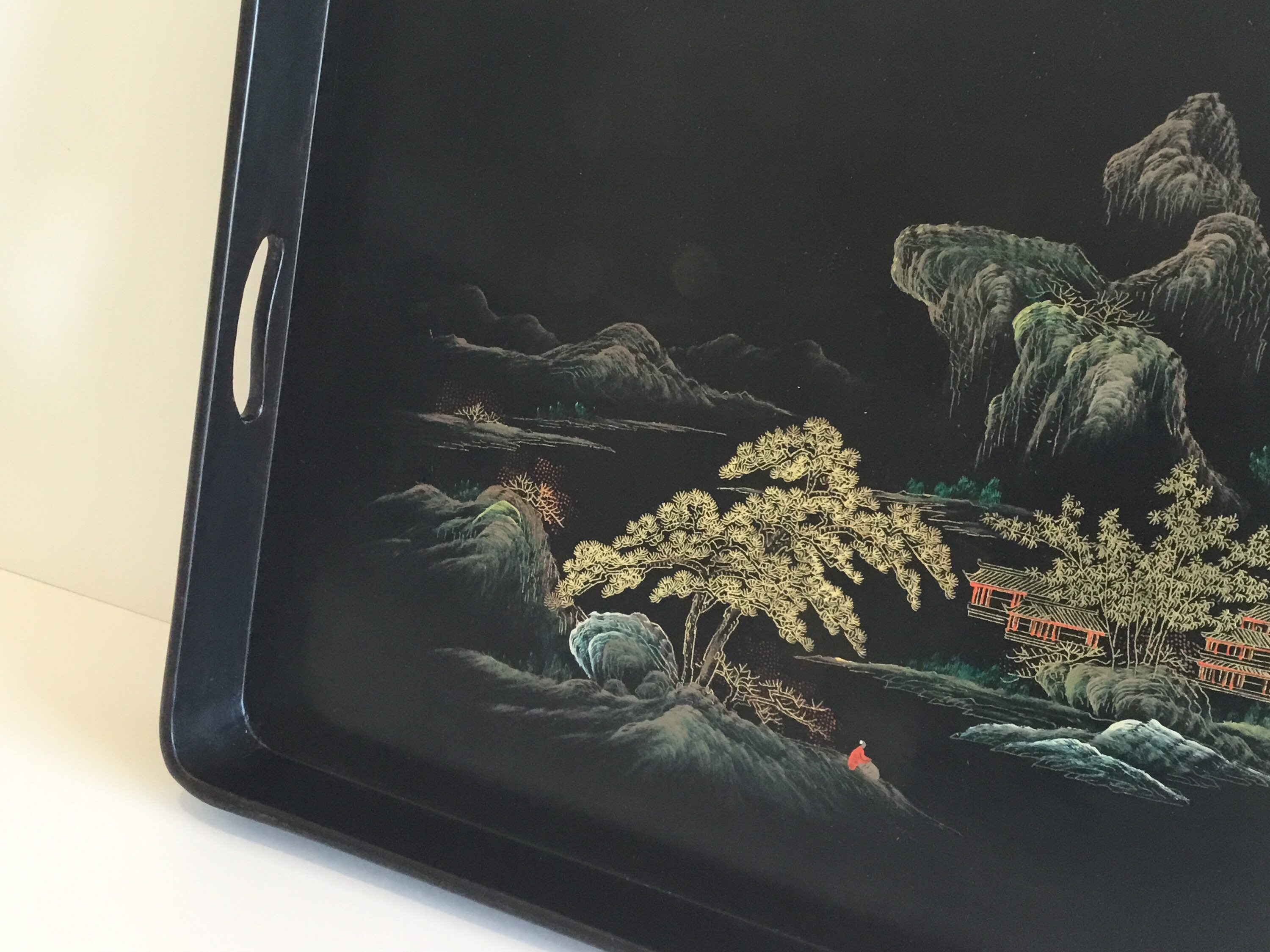 Vintage Vases Tray Set | 1940s Japanese Hand-Painted Home Decor — photo 9 of 11