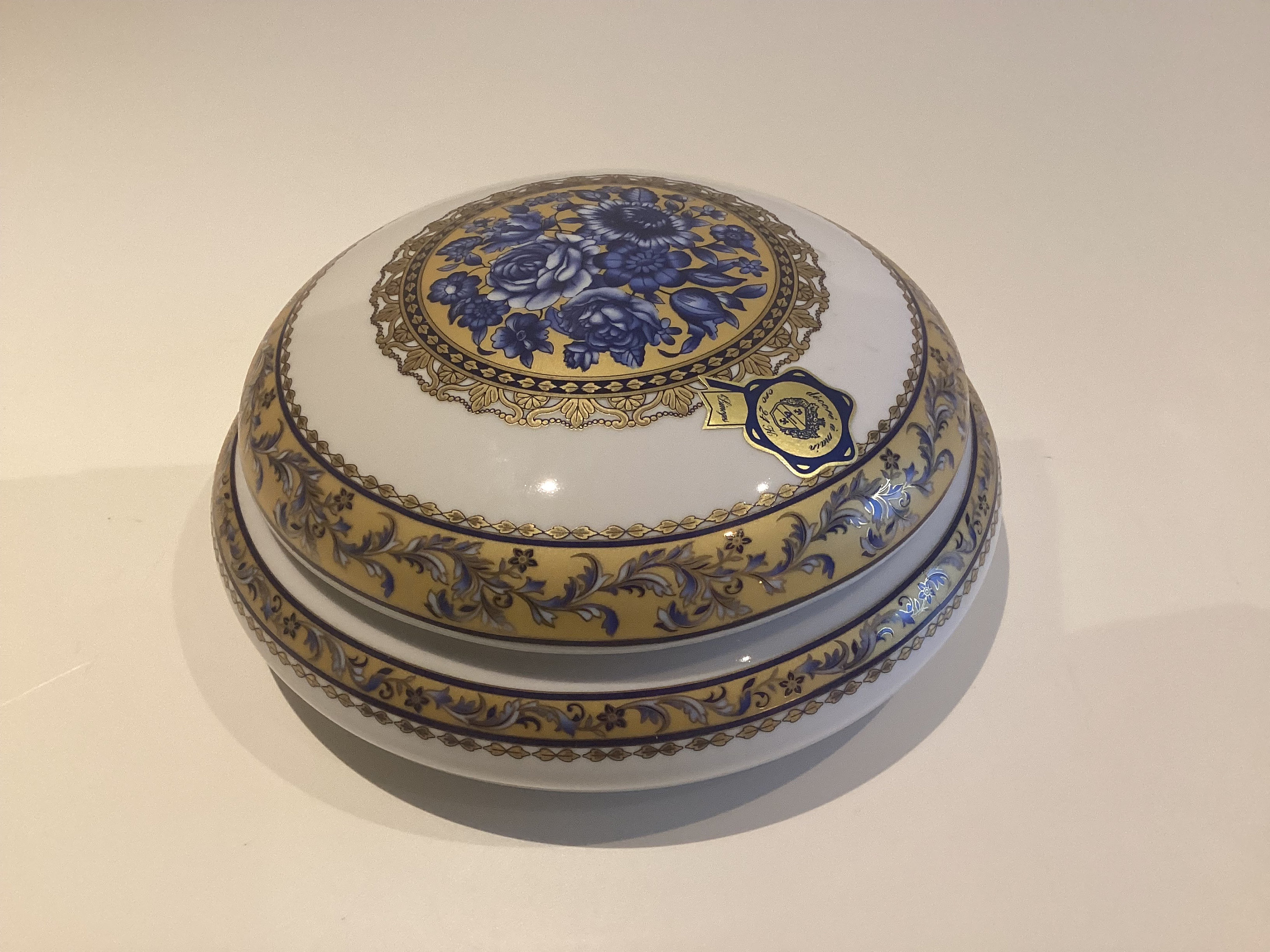 Vintage Porcelain Box | T. Limoges France Hand Painted, 24k Gold Decorated Trinket Case — photo 2 of 8