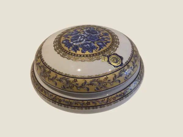 Vintage Porcelain Box | T. Limoges France Hand Painted, 24k Gold Decorated Trinket Case