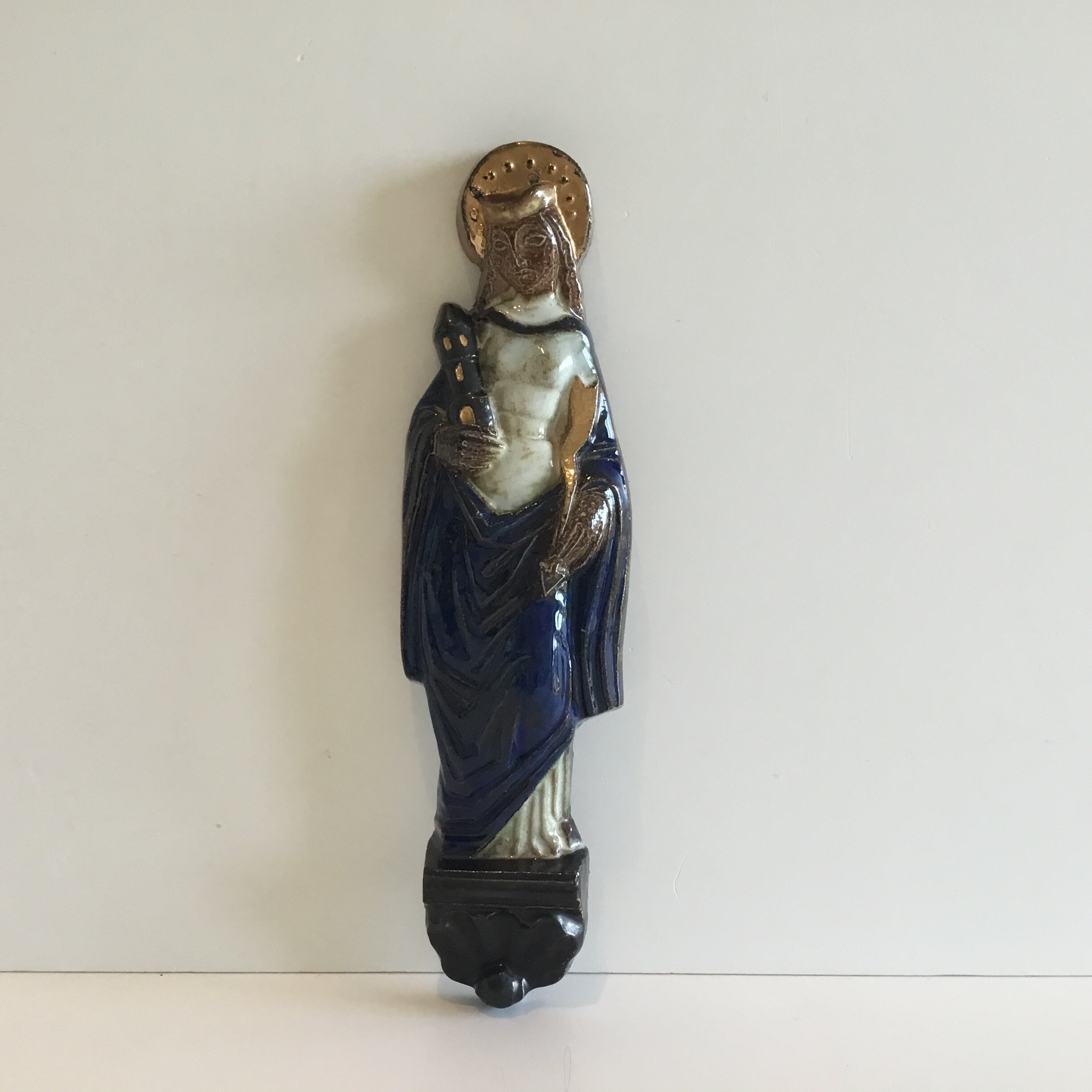 Antique Sculpture | 1940s Roger Guérin, Saint Mary Wall Art Religious Figurine — photo 2 of 8