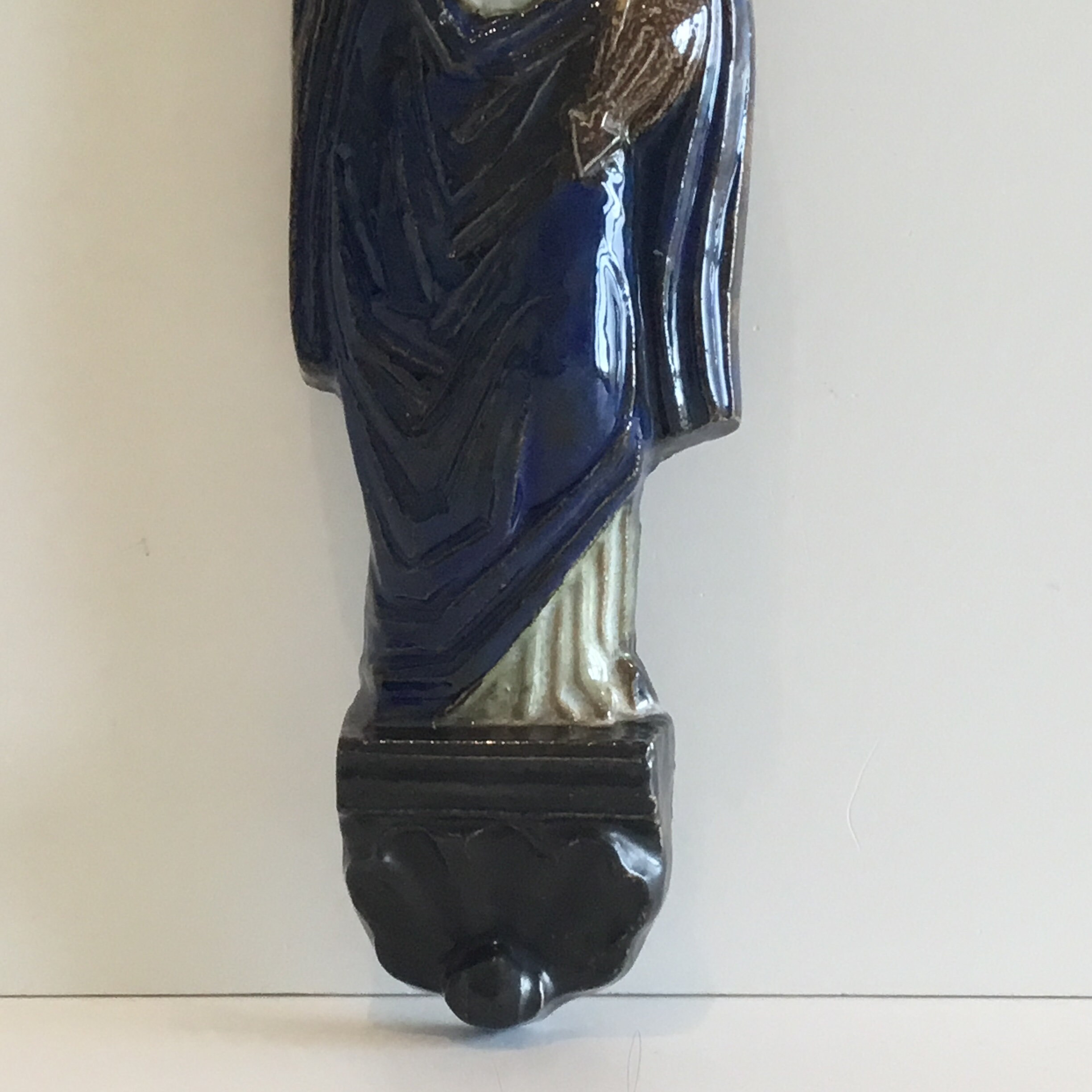 Antique Sculpture | 1940s Roger Guérin, Saint Mary Wall Art Religious Figurine — photo 6 of 8