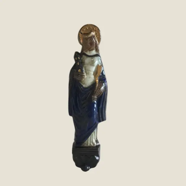 Antique Sculpture | 1940s Roger Guérin, Saint Mary Wall Art Religious Figurine