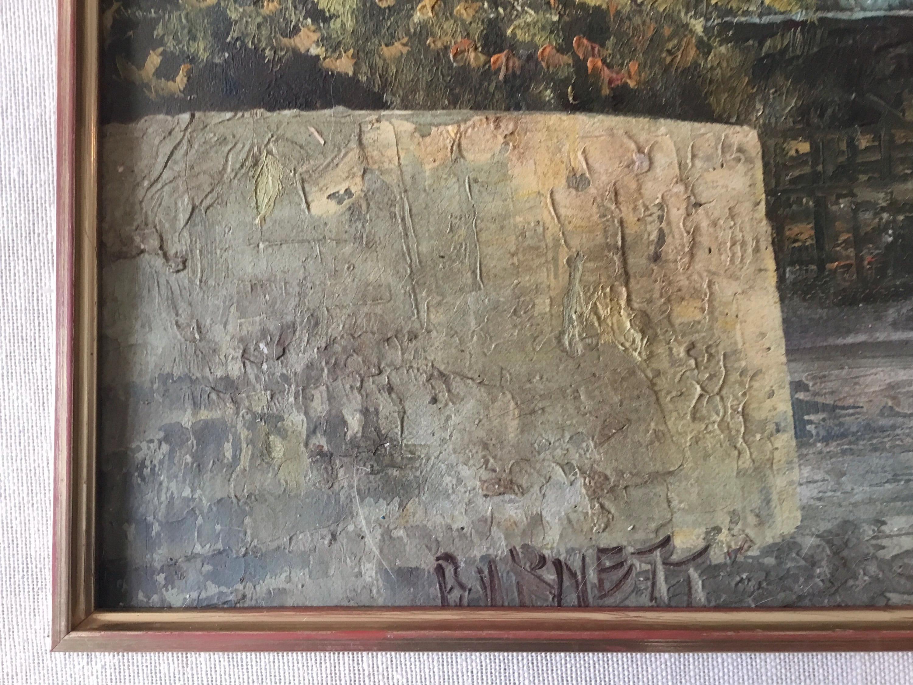 Vintage Oil Painting (1930s) Caroline Burnett, Montmartre Paris Landscape, Signed Original Art, French Scene — photo 10 of 11