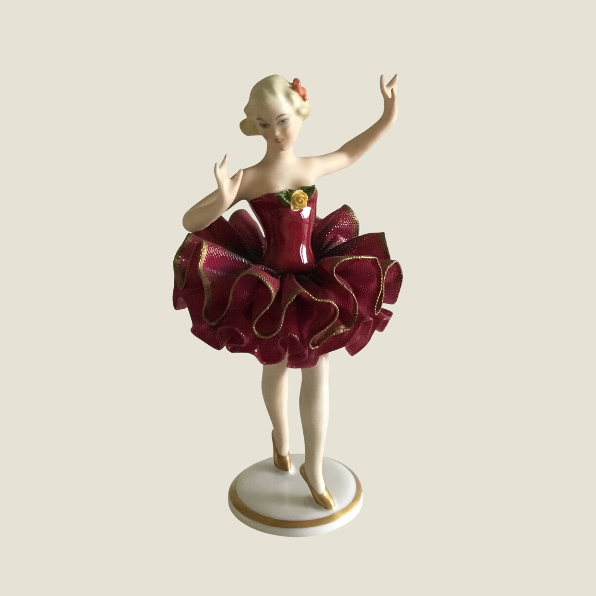 Porcelain Figurine | Rare Gerold Bavaria Ballerina (1960s) W. Germany 6557