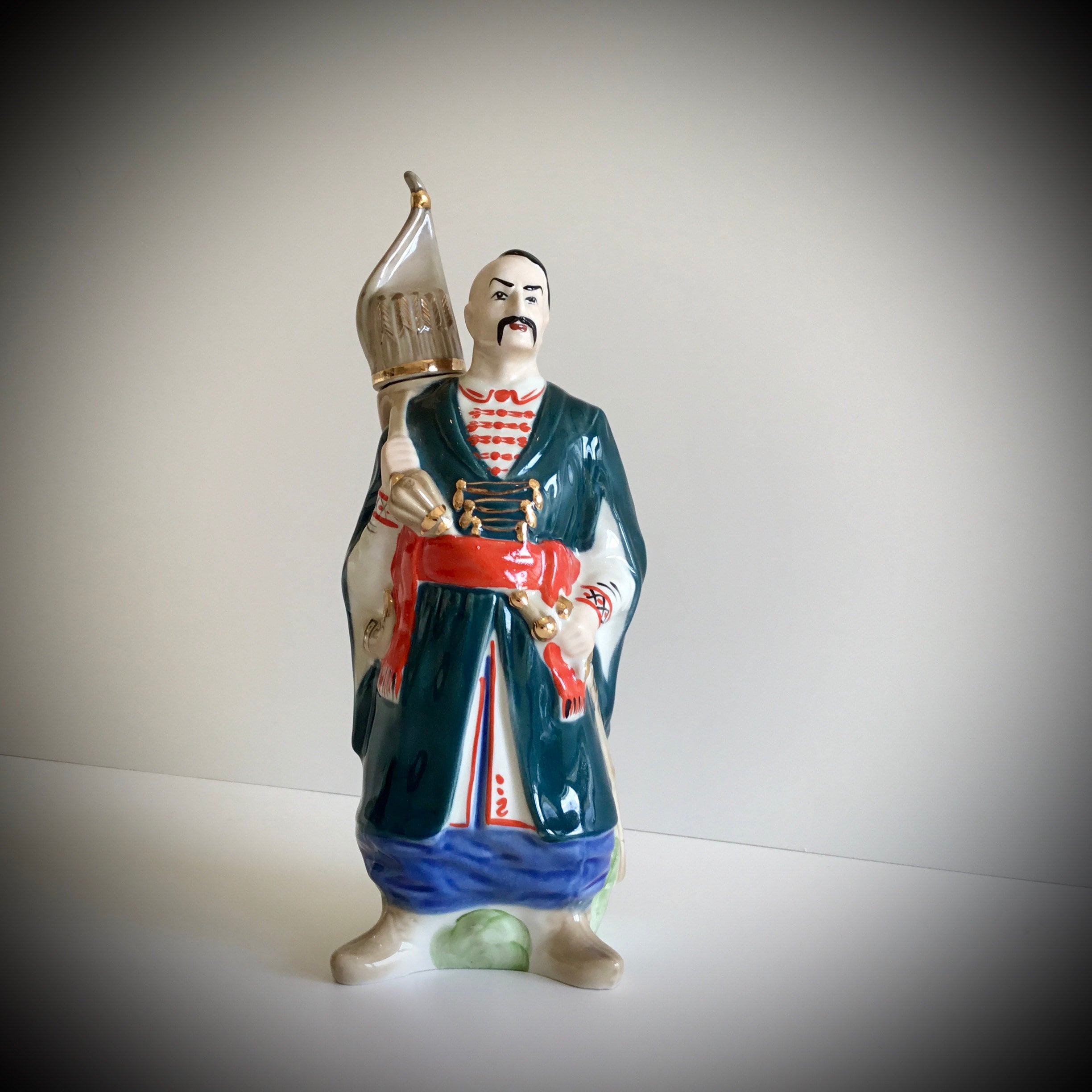 Porcelain Figurine Decanter Hand Painted Cossack ZHK Poland Vintage 1960s — photo 2 of 7