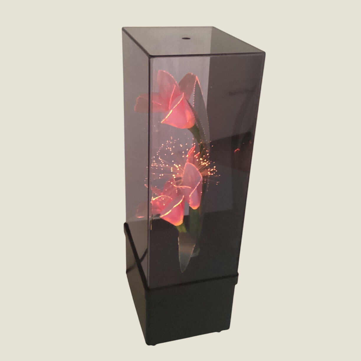 Night Lamp | 1970s Vintage Optic Fiber Flower, Retro Light Decor