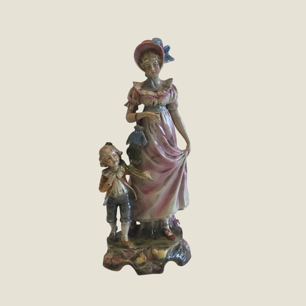 Porcelain Sculpture | V.E.B. Lippelsdorf 1950s Germany, Hand Painted Figurine 11857