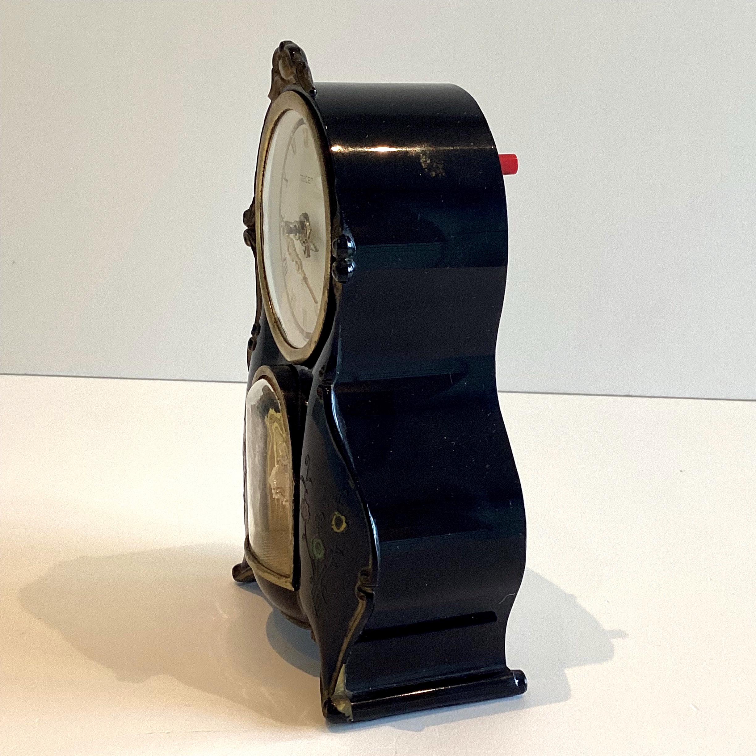 Vintage Music Box Clock | 1960s German Peter Alarm with Reuge Movement & Ballerina — photo 5 of 7