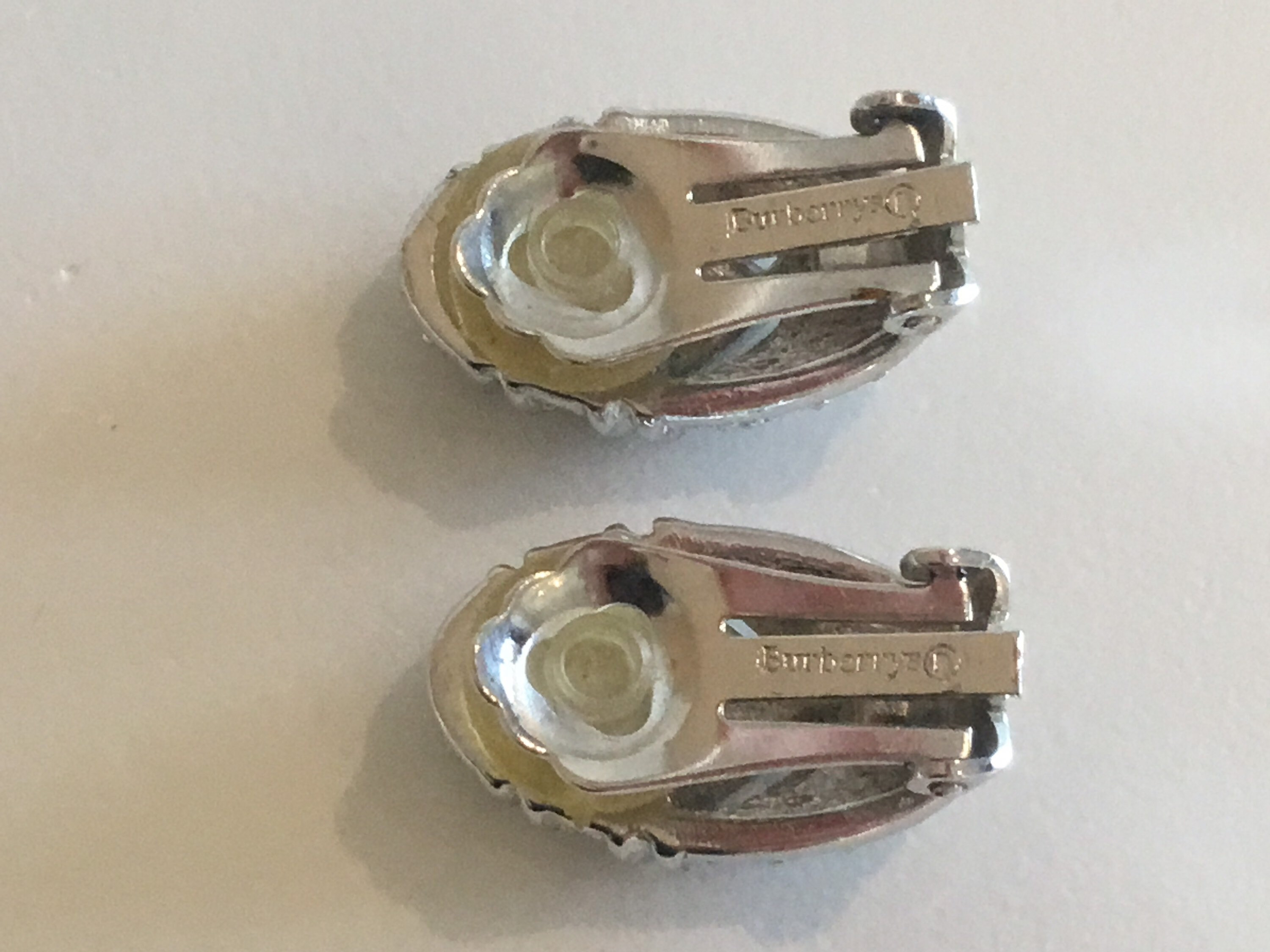 Vintage Earrings | Burberrys Silver Plated Crystal, UK Made Designer Jewelry — photo 5 of 7