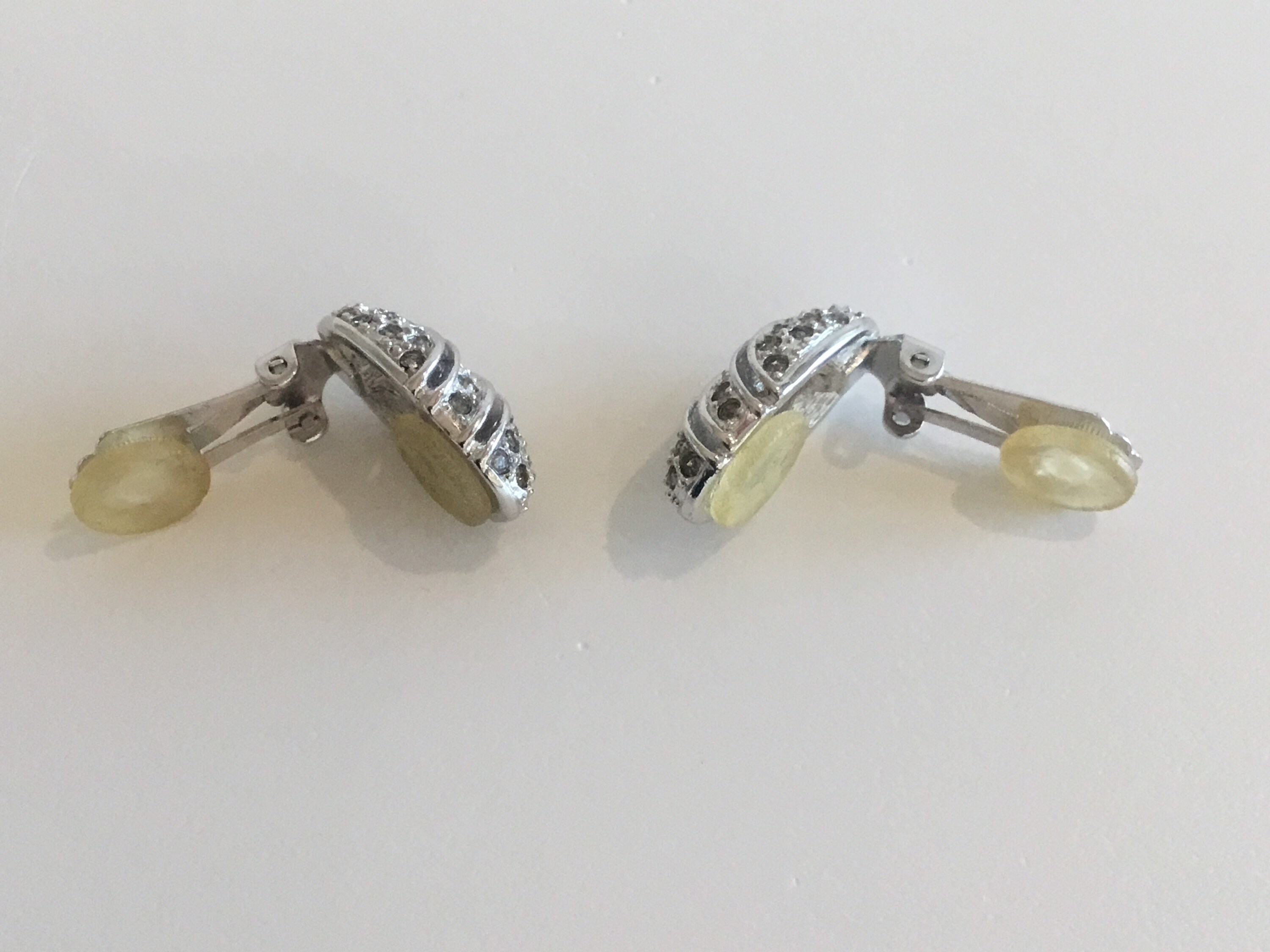 Vintage Earrings | Burberrys Silver Plated Crystal, UK Made Designer Jewelry — photo 6 of 7