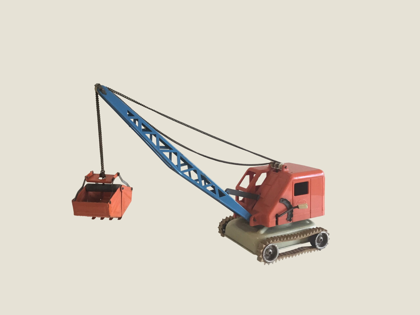Vintage Toy Crane | Gama Germany 1950s  Pressed Steel And Plastic, Working