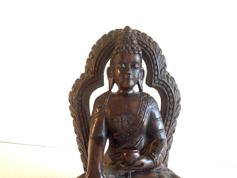 Vintage Buddha | 1940s Tibetan Handcrafted Carving, Finely Wooden Statue — photo 6 of 7