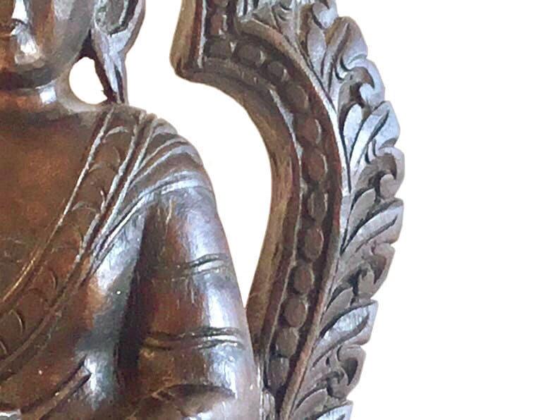 Vintage Buddha | 1940s Tibetan Handcrafted Carving, Finely Wooden Statue — photo 7 of 7