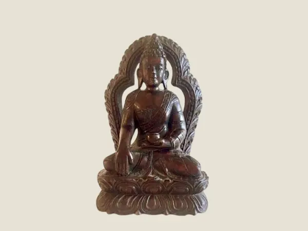 Vintage Buddha | 1940s Tibetan Handcrafted Carving, Finely Wooden Statue