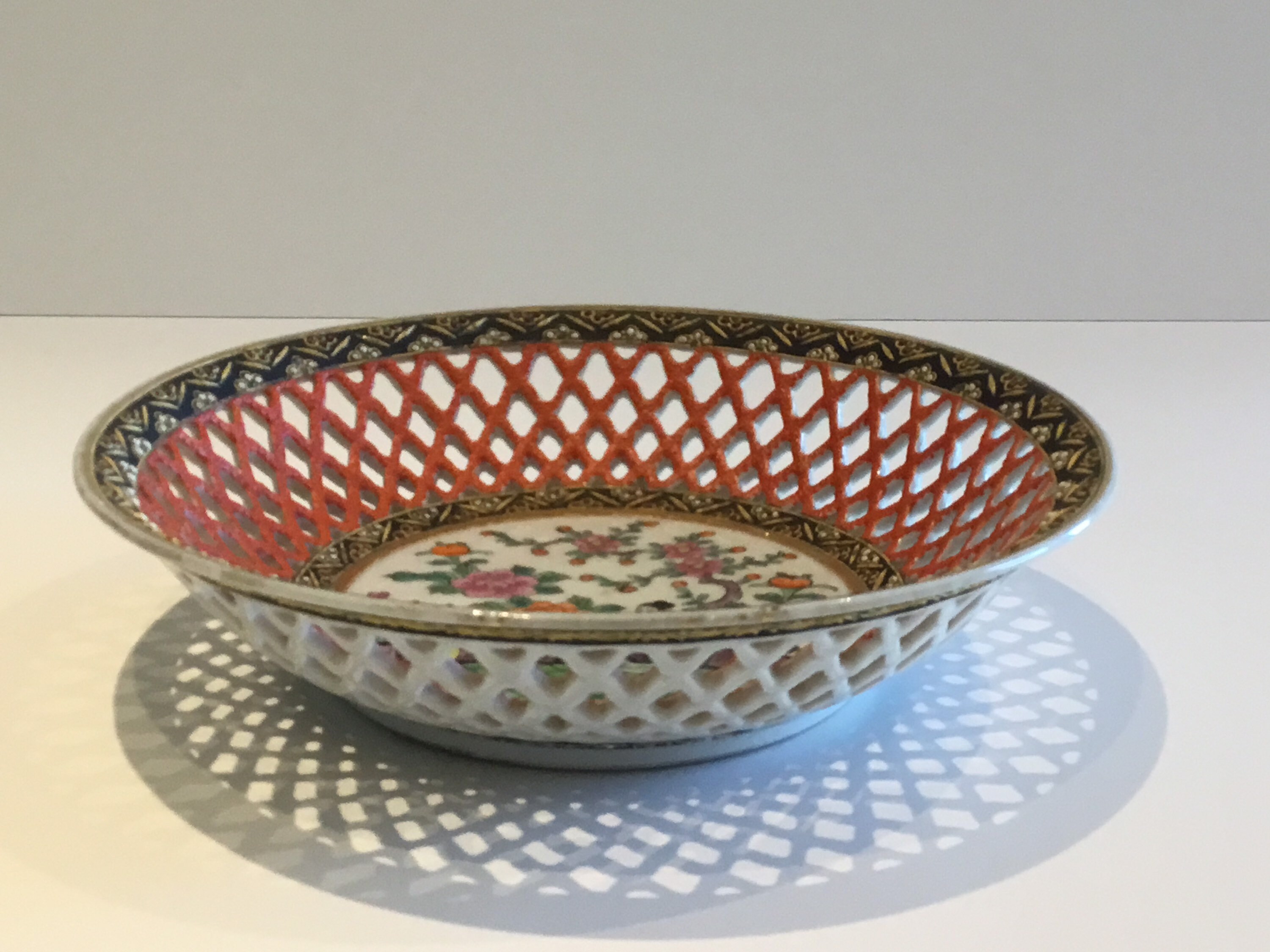 Antique Satsuma Porcelain Plate (1930s Japan) – Hand-Painted Reticulated Centerpiece — photo 3 of 10