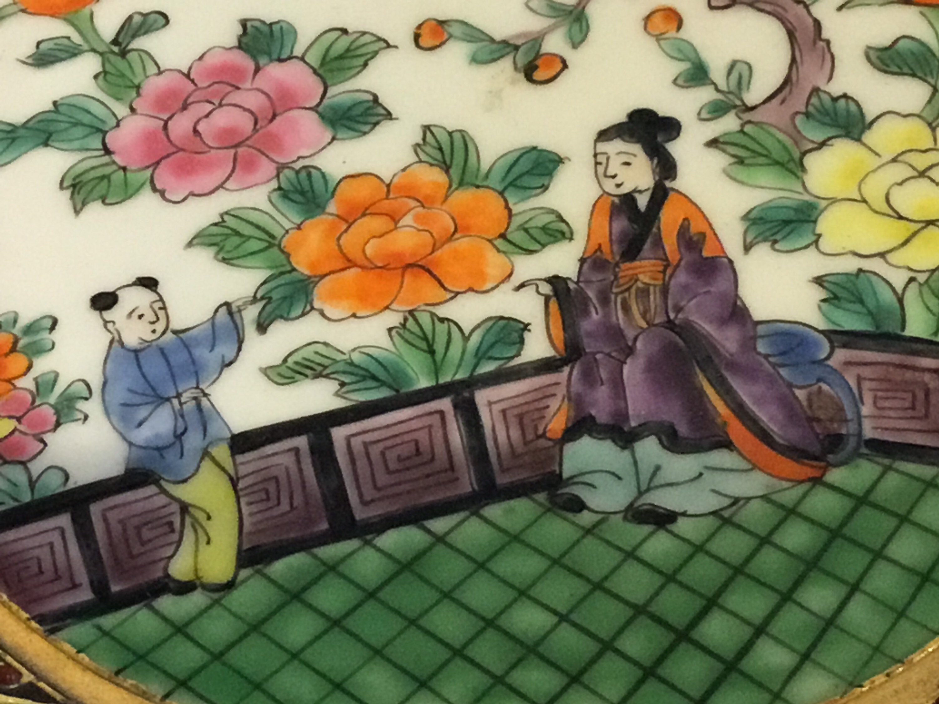 Antique Satsuma Porcelain Plate (1930s Japan) – Hand-Painted Reticulated Centerpiece — photo 8 of 10