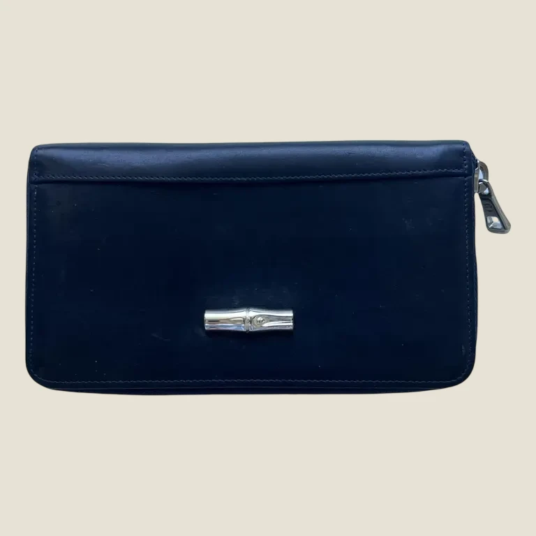 Longchamp Dark Blue Leather Wallet