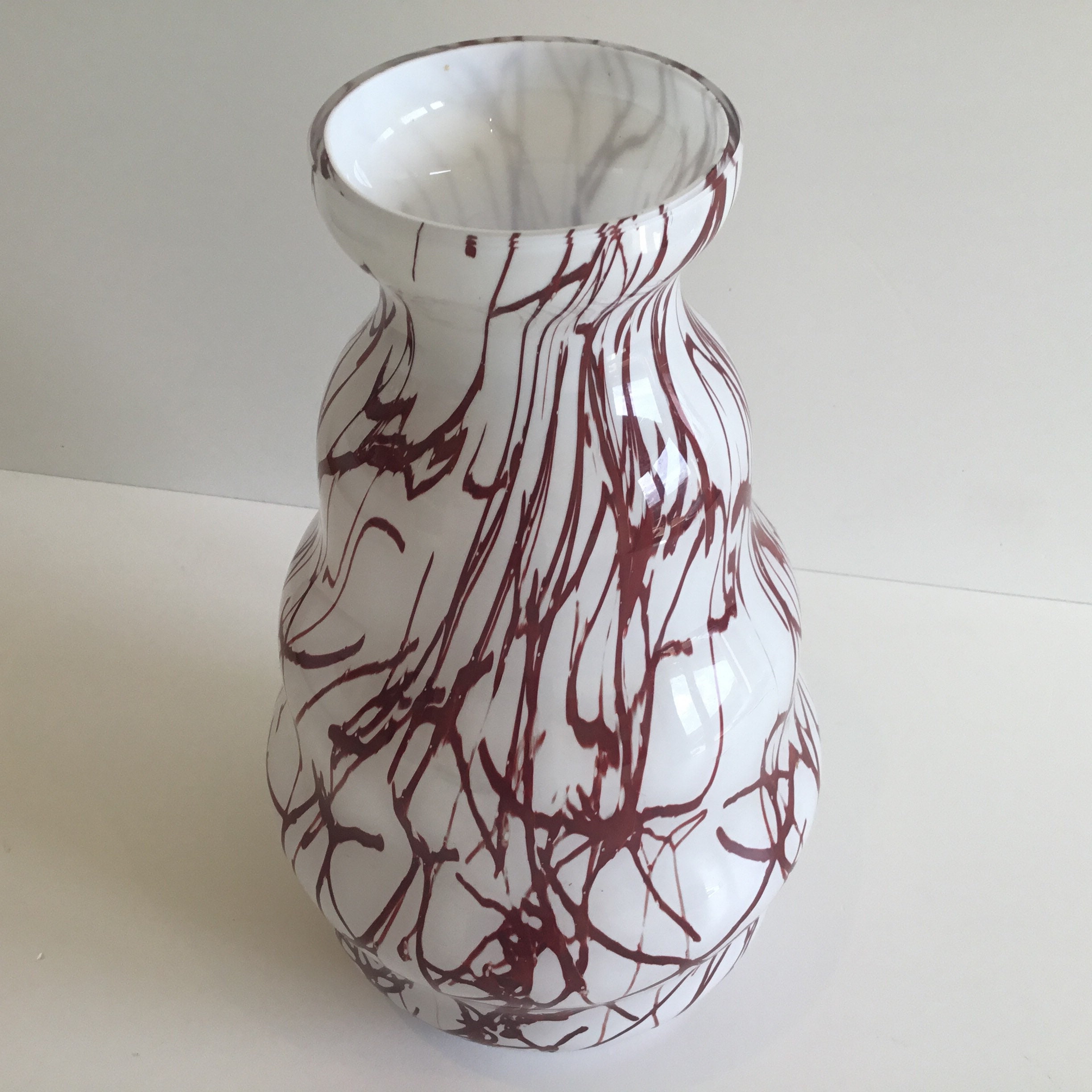Vintage Murano Vase | 1960s Italian Opaline Glass, Branched Design — photo 3 of 7