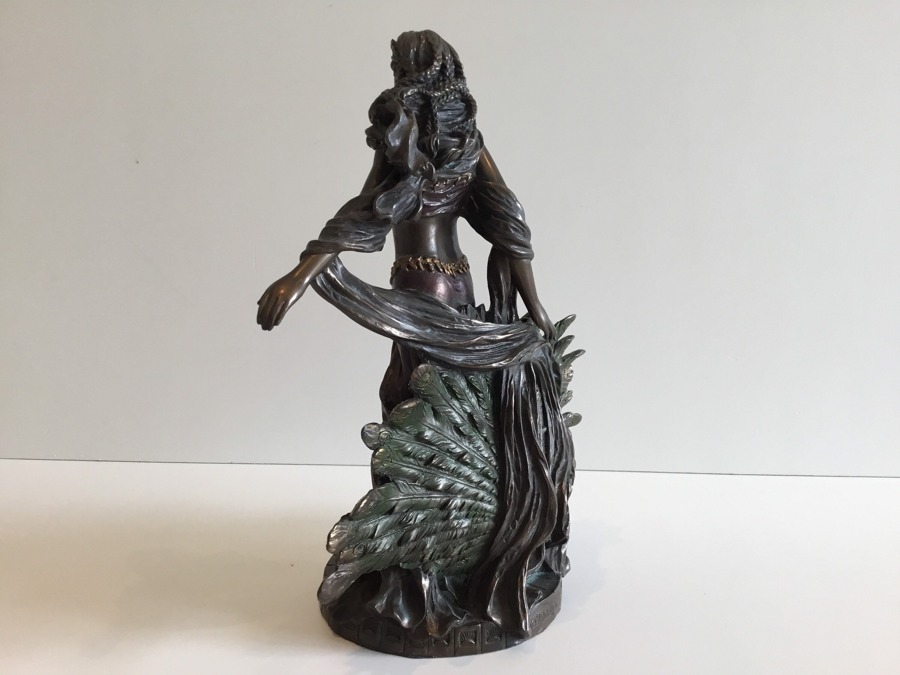 Vintage Sculpture | Veronese Design Polysone Figurine, Greek Goddess Hera, Majestic Peacock — photo 5 of 11