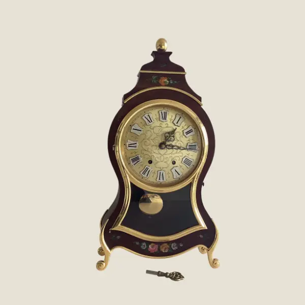 Vintage Swiss Clock – ELUXA Mantel Pendulum Hand-Painted (1960s)