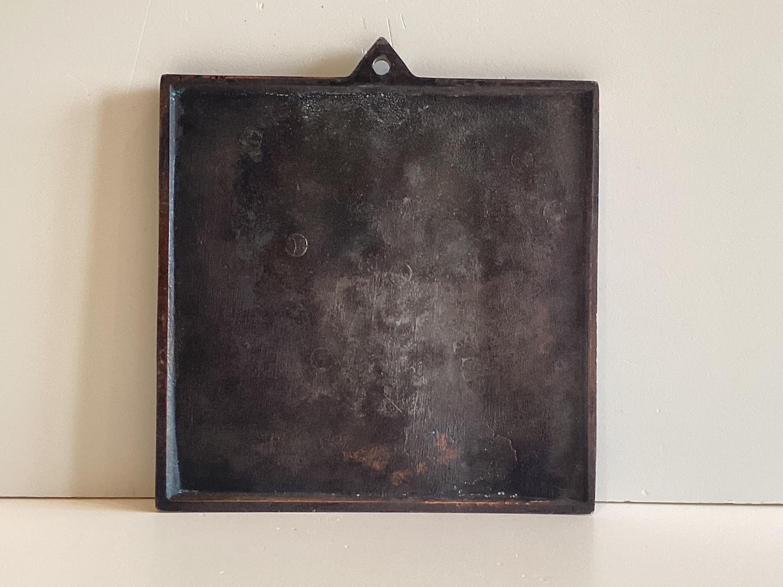 Vintage Icon | 1961 Polish Annunciation Religious Metal Plaque, Józef Gosławski — photo 5 of 5