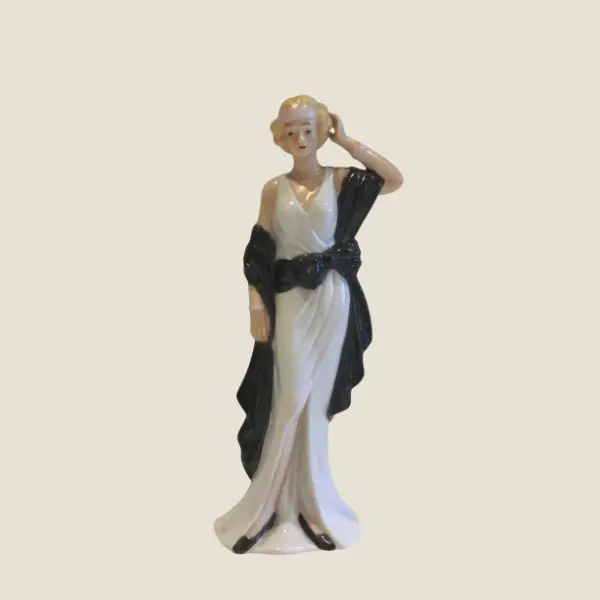 Vintage Porcelain Figurine | French Lady 1960s, Hand Painted Collectible Sculpture