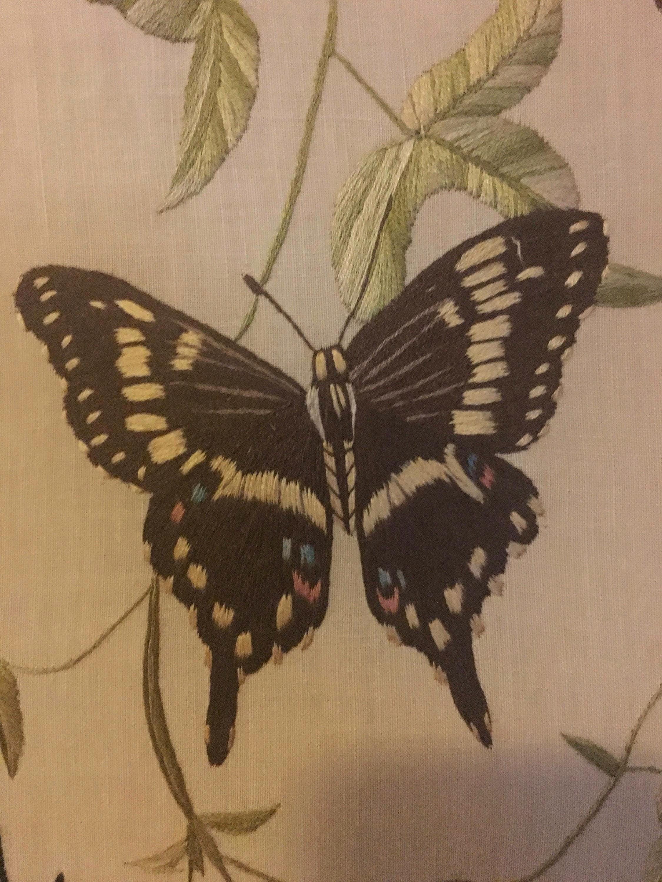 Vintage Art | Hand-Woven Rutongo Rwanda Textile With Embroidery, Butterfly Design — photo 3 of 7