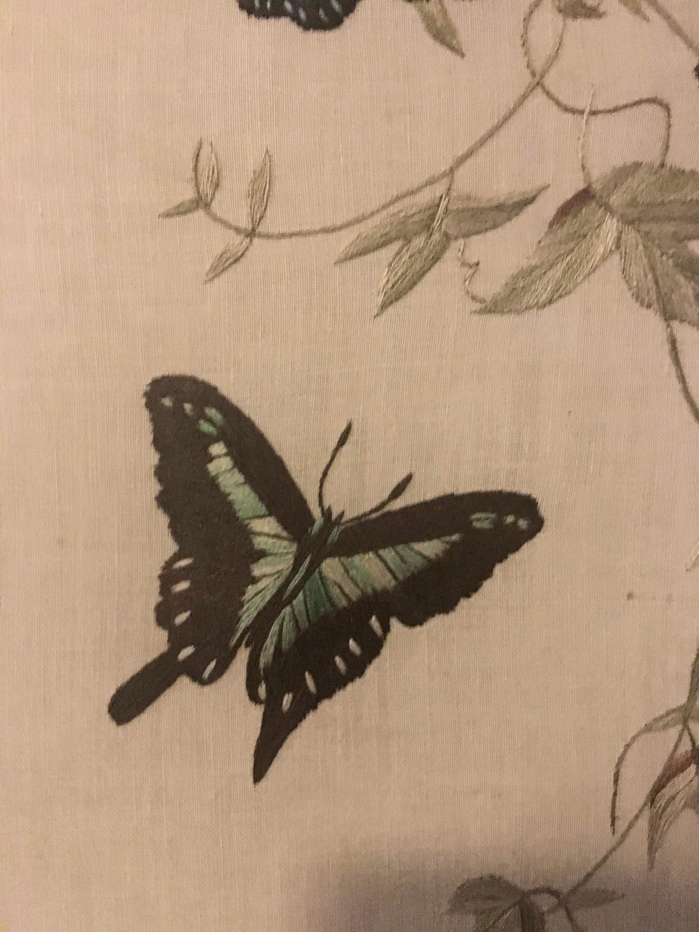 Vintage Art | Hand-Woven Rutongo Rwanda Textile With Embroidery, Butterfly Design — photo 4 of 7
