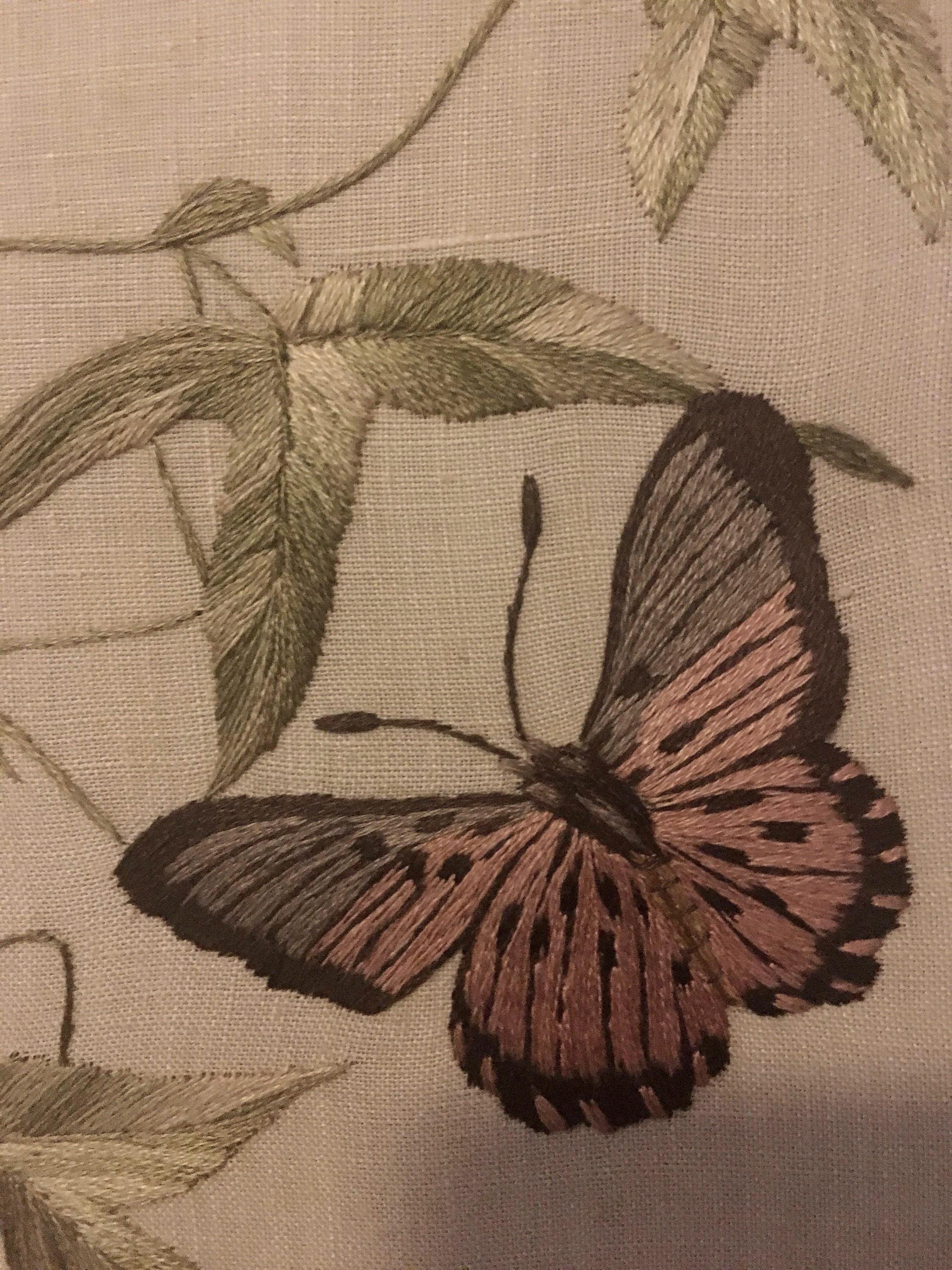 Vintage Art | Hand-Woven Rutongo Rwanda Textile With Embroidery, Butterfly Design — photo 5 of 7