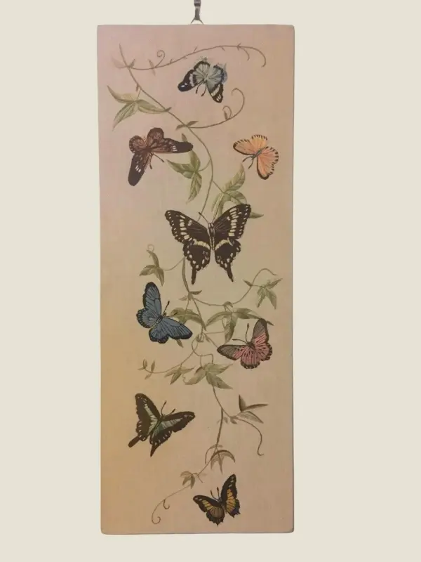 Vintage Art | Hand-Woven Rutongo Rwanda Textile With Embroidery, Butterfly Design