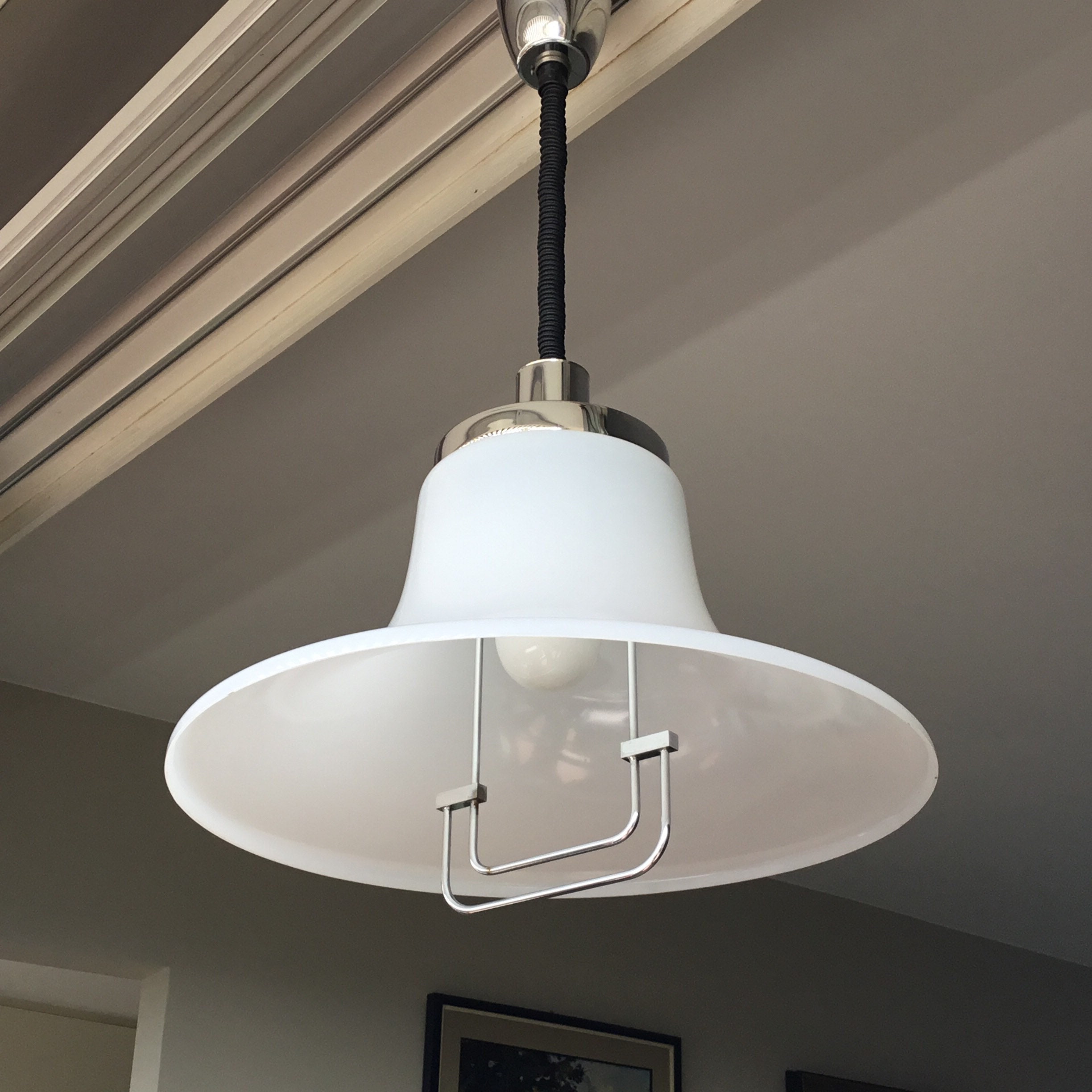 Vintage Italian Lamp – Sliding Hanging Chandelier (1970s, Plexiglass & Chrome) — photo 2 of 6