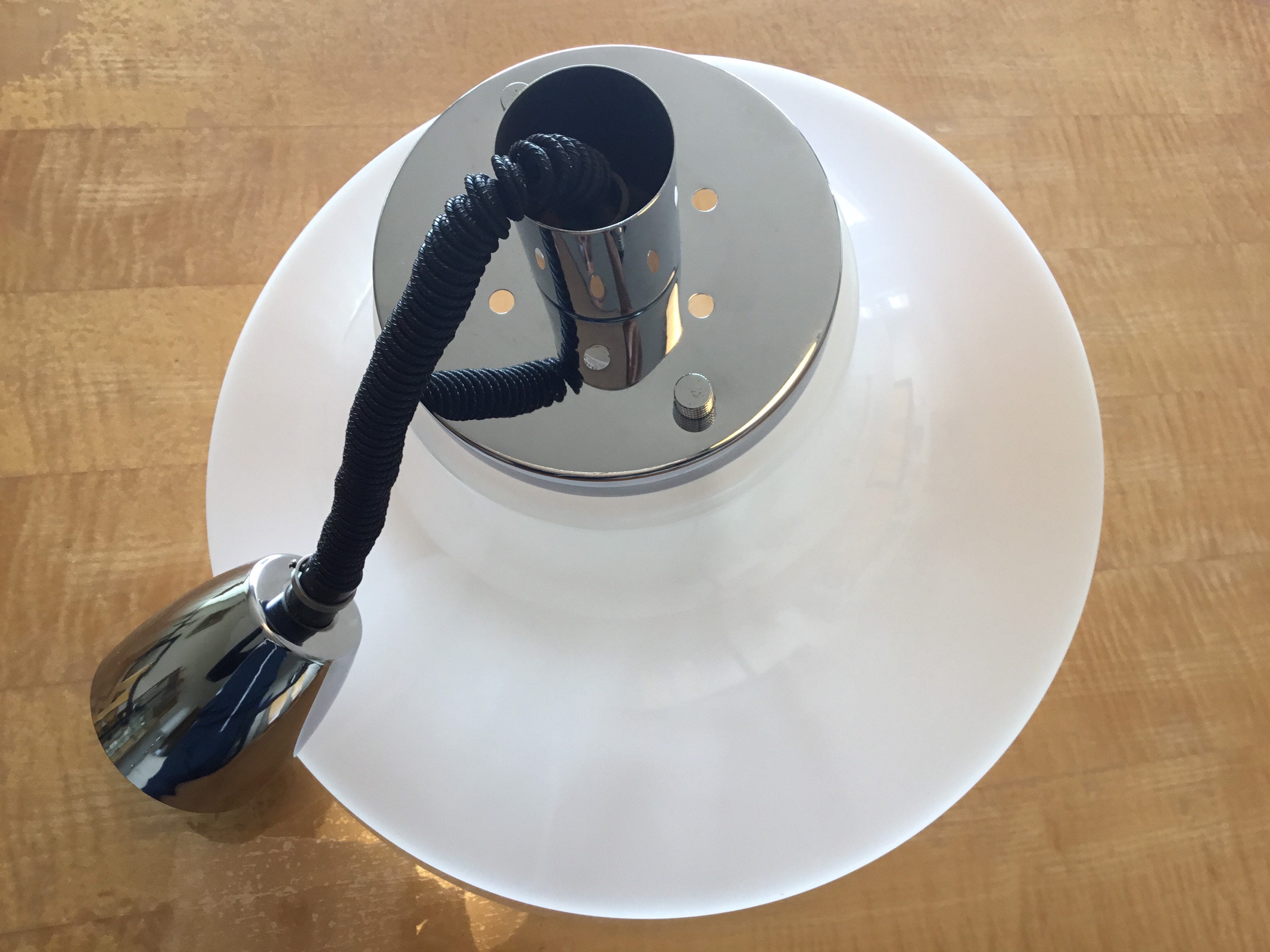Vintage Italian Lamp – Sliding Hanging Chandelier (1970s, Plexiglass & Chrome) — photo 3 of 6