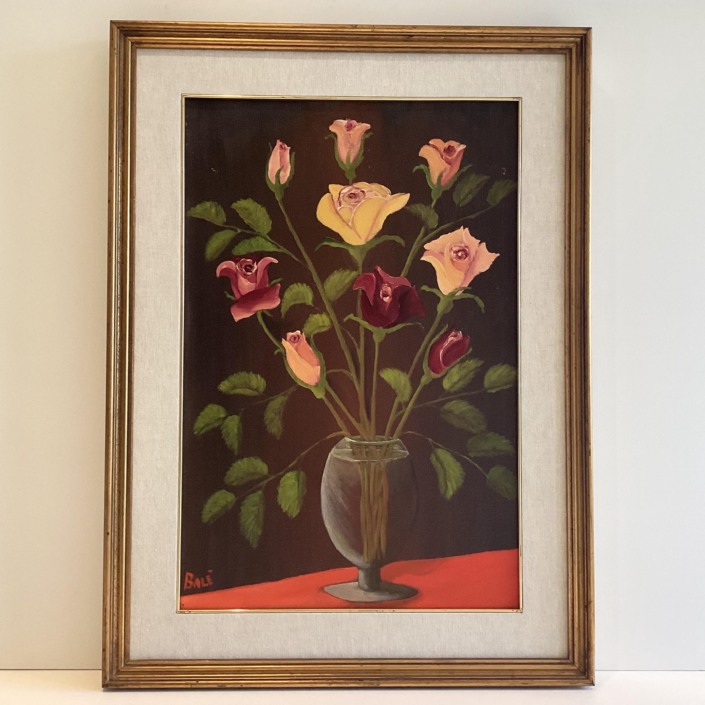Vintage Oil Painting | Renzo Grazioli "Balé" Italian Painter, 1980s Floral Still Life — photo 3 of 8