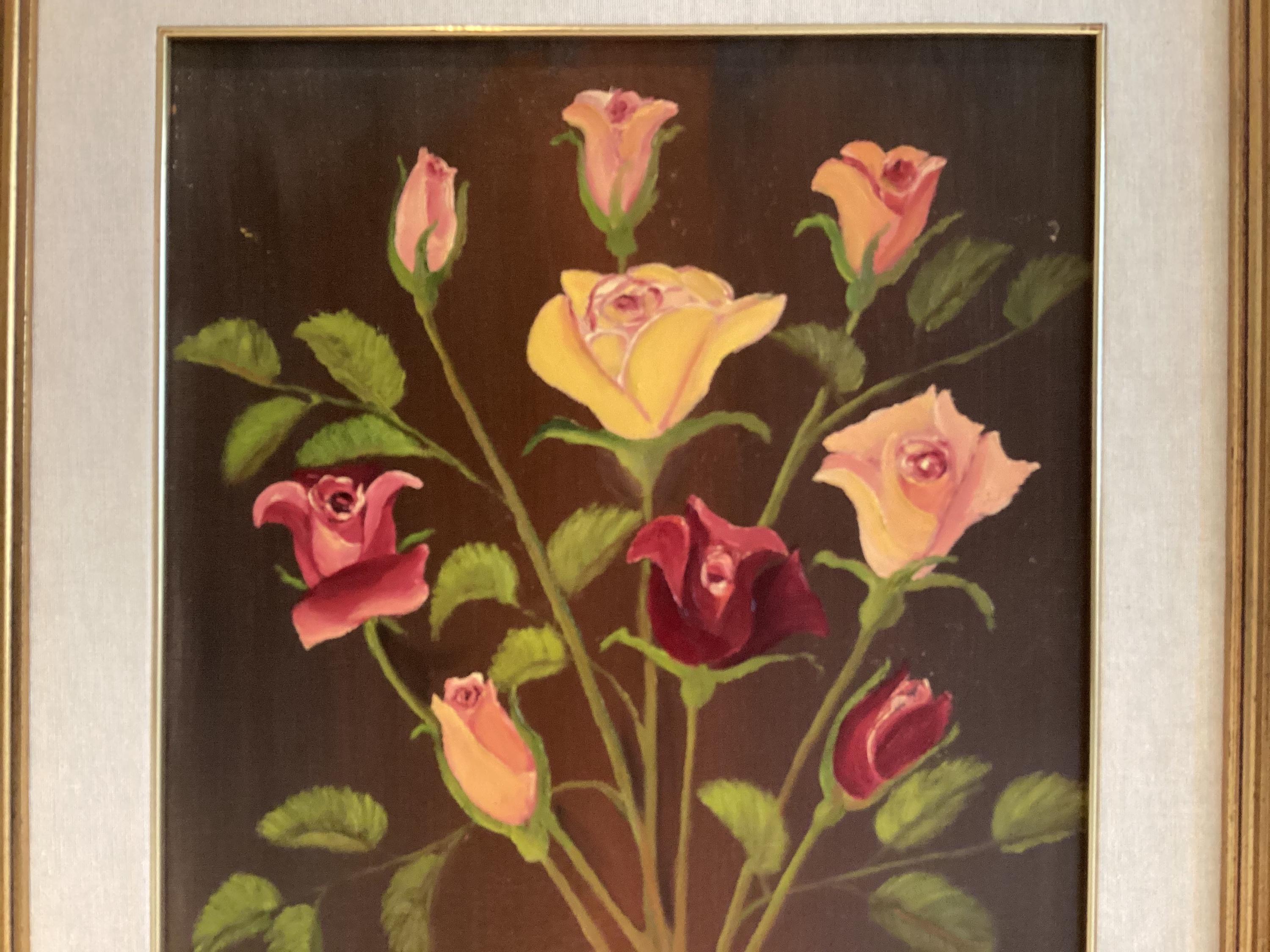 Vintage Oil Painting | Renzo Grazioli "Balé" Italian Painter, 1980s Floral Still Life — photo 6 of 8