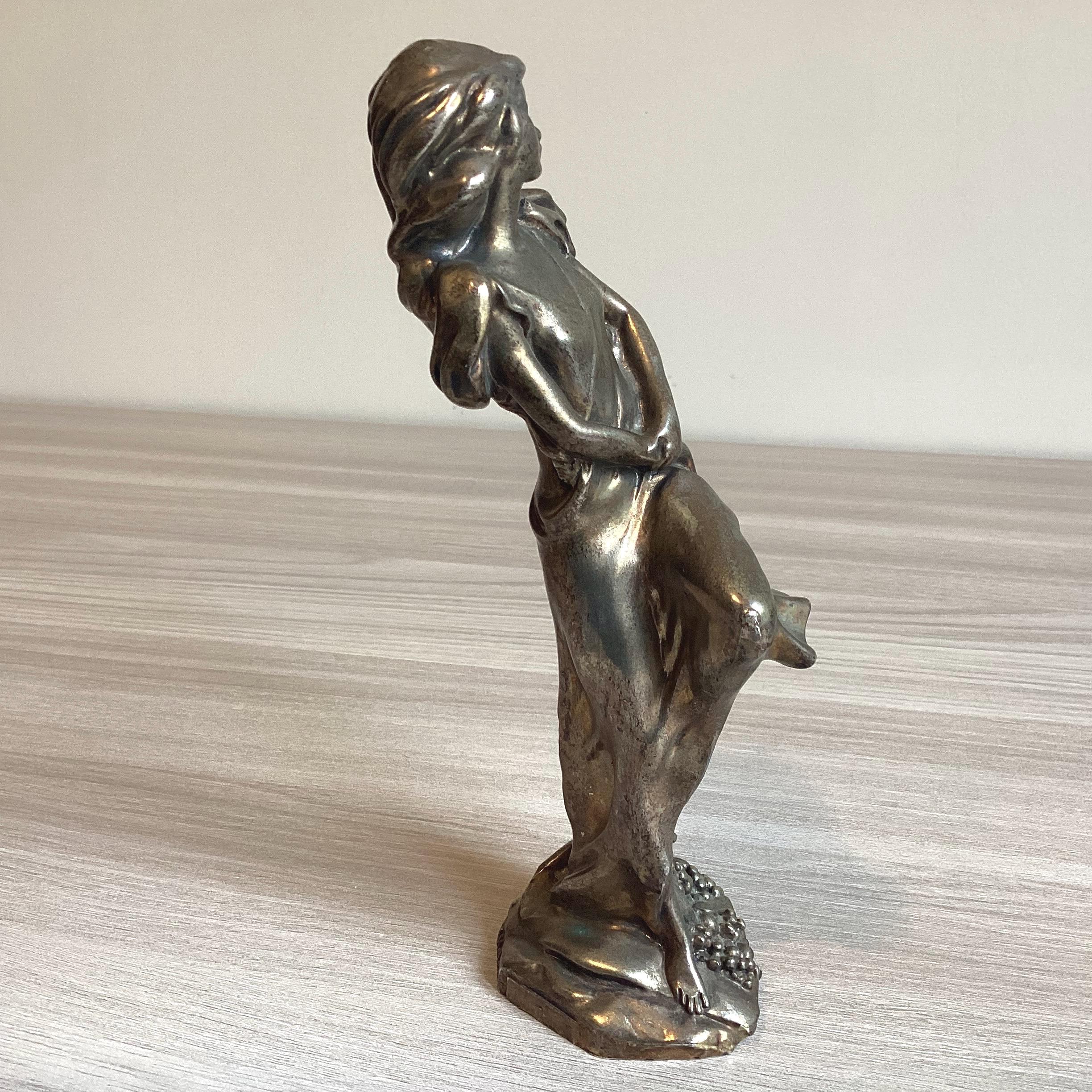 Vintage Sculpture | Victor Italy 1970s, Silver Laminated Metal Figurine — photo 5 of 8